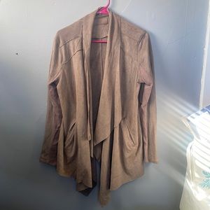 Blank NYC medium Cloud Nine drape waterfall faux suede cardigan jacket capsule